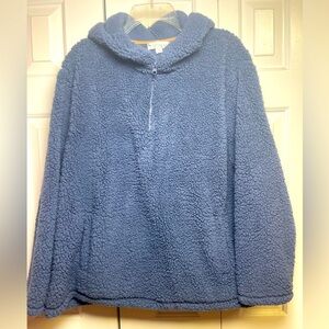 Koolaburra by UGG Womens‎ Large Blue Sherpa 1/4 Zip Pullover Jacket